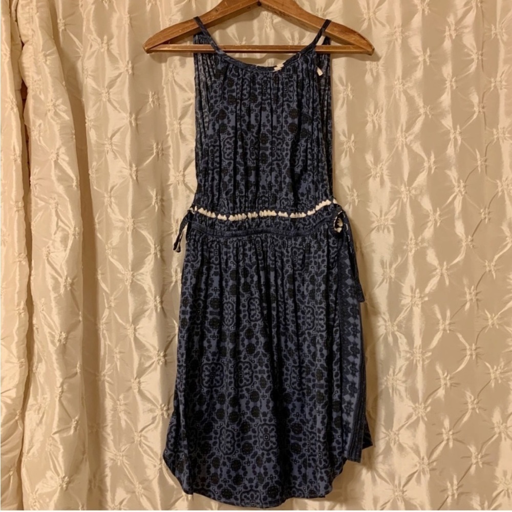 Free People Midsummer’s Day Tunic Blue Mini Dress Tank Top - Picture 2 of 13
